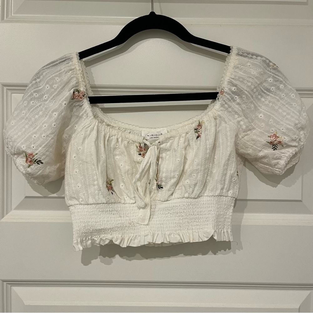 Elegant White Floral Blouse